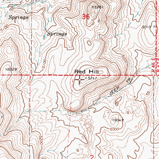 Topographic Map of Red Hill, OR