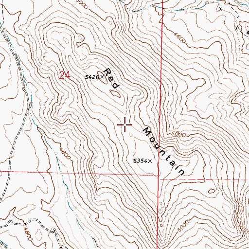 Topographic Map of Red Mountain, OR