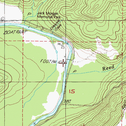 Topographic Map of Reed Creek, OR