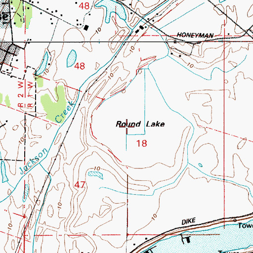 Topographic Map of Round Lake, OR