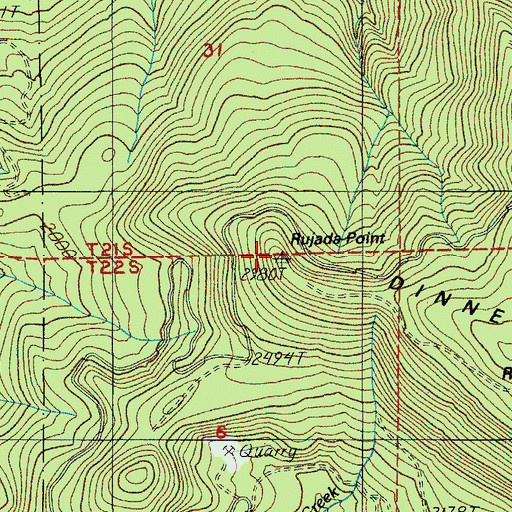 Topographic Map of Rujada Point, OR