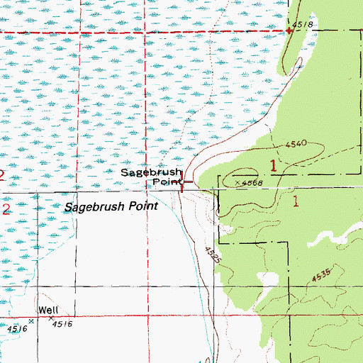 Topographic Map of Sagebrush Point, OR