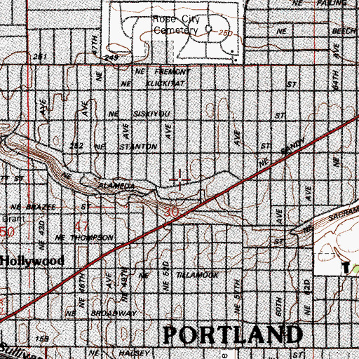 Topographic Map of Archbishop Howard School, OR