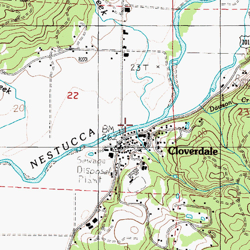Topographic Map of Smith Creek, OR