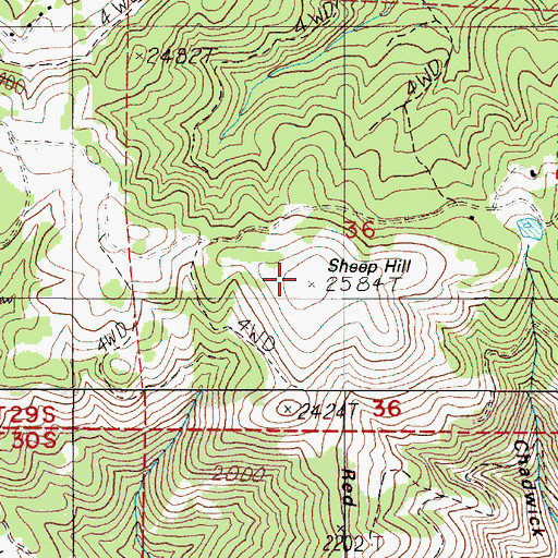 Topographic Map of Sheep Hill, OR
