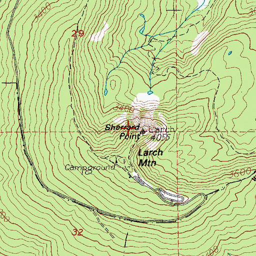 Topographic Map of Sherrard Point, OR
