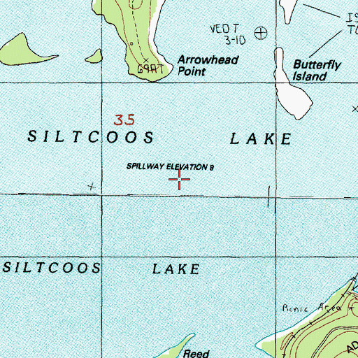Topographic Map of Siltcoos Lake, OR