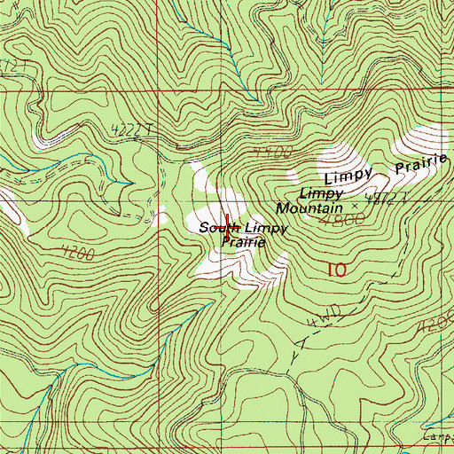 Topographic Map of South Limpy Prairie, OR