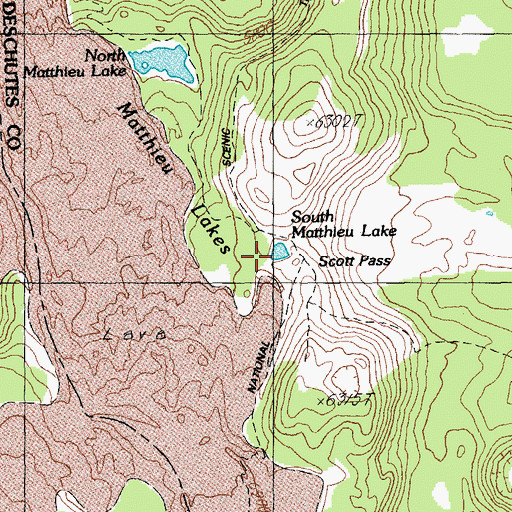 Topographic Map of South Matthieu Lake, OR