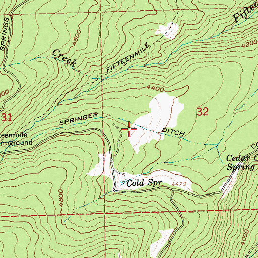 Topographic Map of Springer Ditch, OR