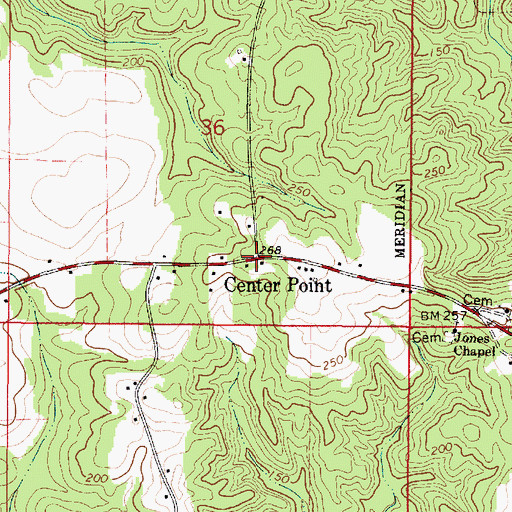 Topographic Map of Center Point, AL
