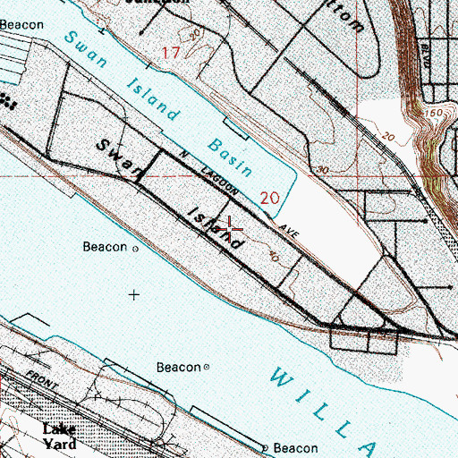Topographic Map of Swan Island, OR