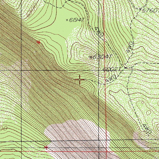 Topographic Map of Swan Lake Rim, OR