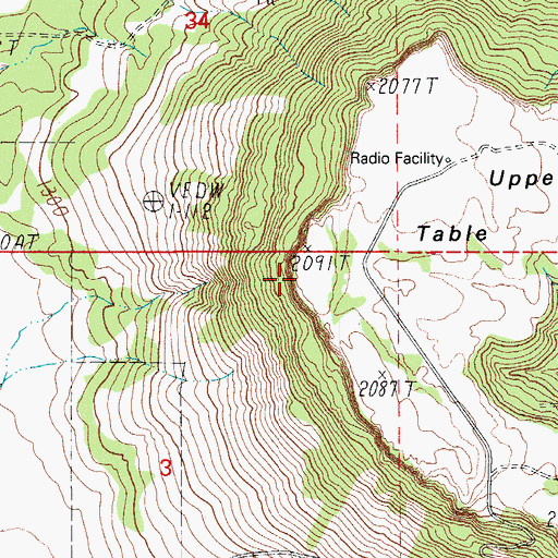 Topographic Map of Upper Table Rock, OR