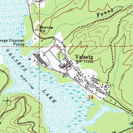 Topographic Map of Valsetz (historical), OR