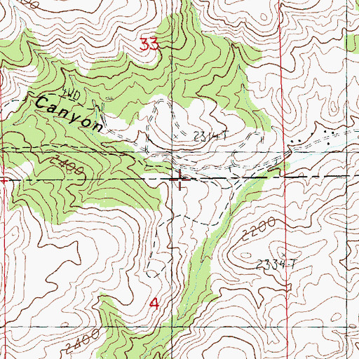 Topographic Map of Vanderhoof Canyon, OR