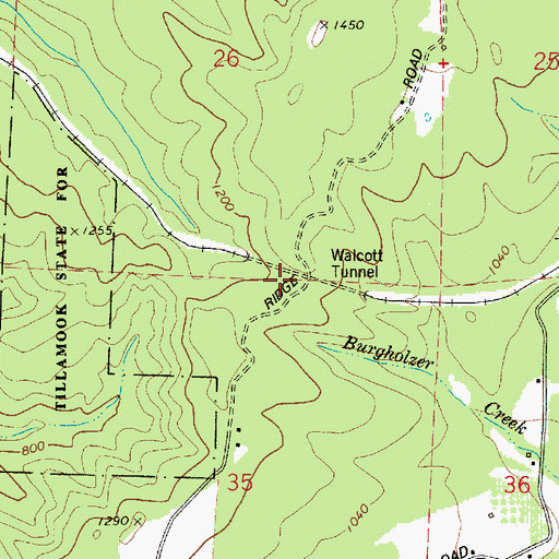 Topographic Map of Walcott Tunnel, OR