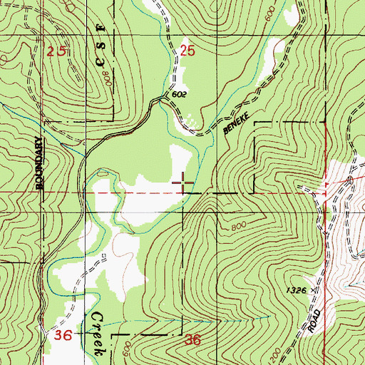 Topographic Map of Walker Creek, OR