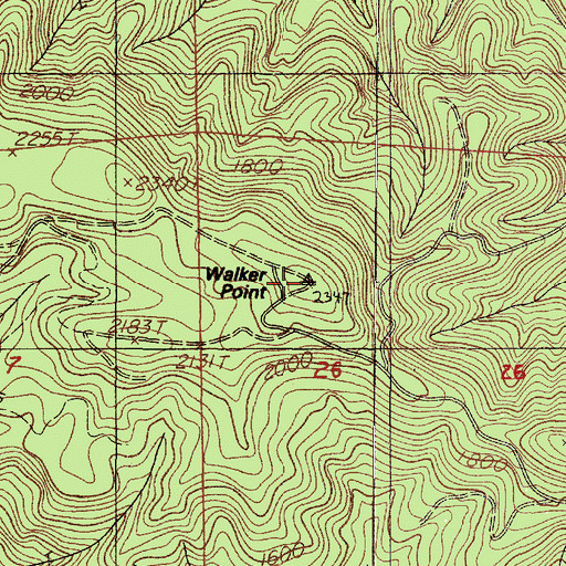 Topographic Map of Walker Point, OR