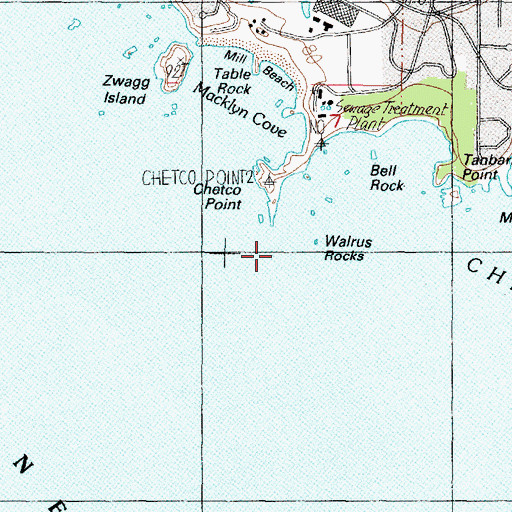 Topographic Map of Walrus Rocks, OR
