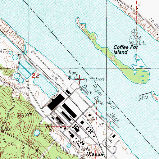 Topographic Map of Wauna Range, OR