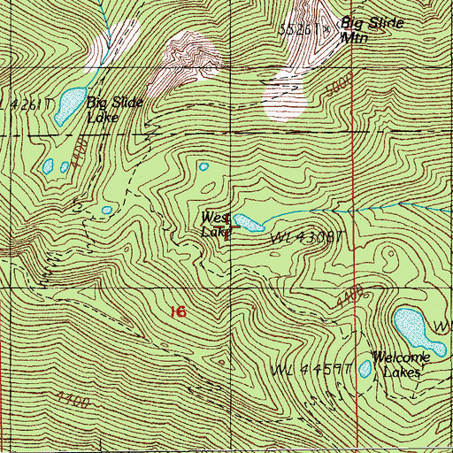 Topographic Map of West Lake, OR