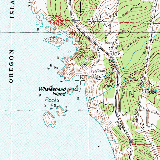 Topographic Map of Whalehead Creek, OR