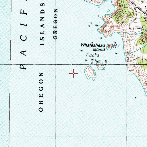 Topographic Map of Whalehead Island, OR