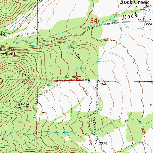 Topographic Map of Wilcox Ditch, OR