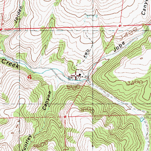 Topographic Map of Jobe Canyon, OR