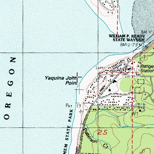 Topographic Map of Yaquina John Point, OR