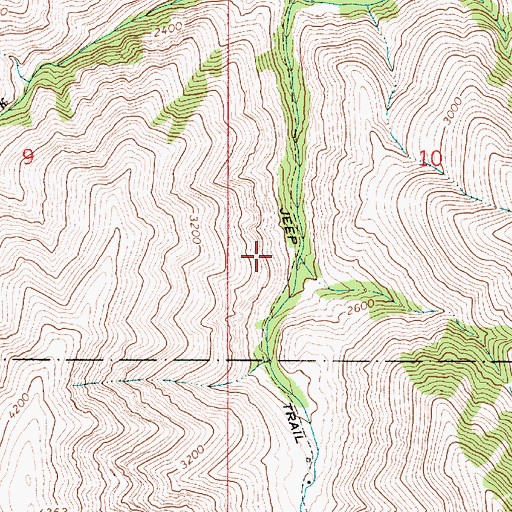 Topographic Map of Brushy Creek, OR