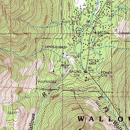 Topographic Map of Wallowa Falls, OR