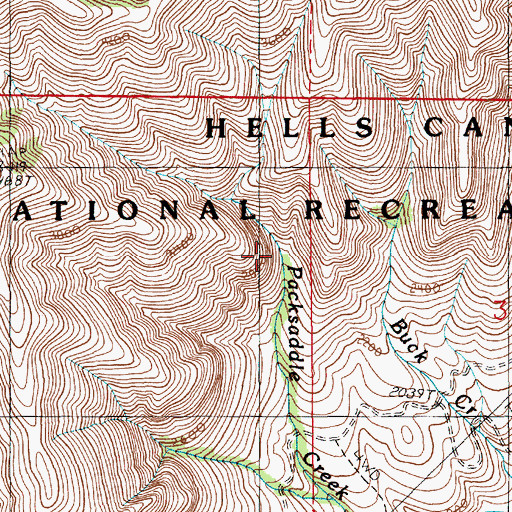 Topographic Map of Packsaddle Spring, OR