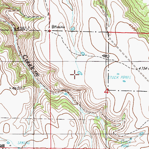 Topographic Map of Purvis Ponds, OR