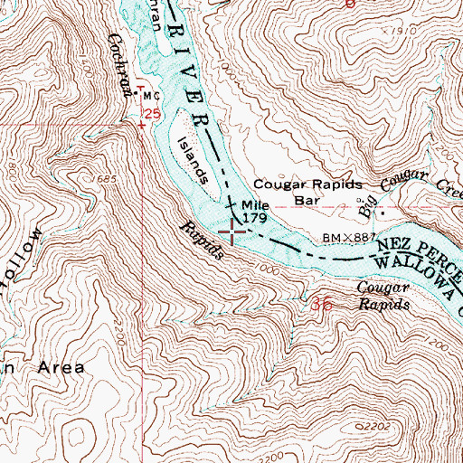 Topographic Map of Upper Cochran Rapids, OR