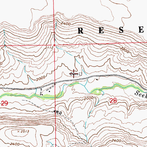 Topographic Map of Seekseequa Cemetery - 1, OR