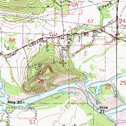 Topographic Map of Clear Creek, OR