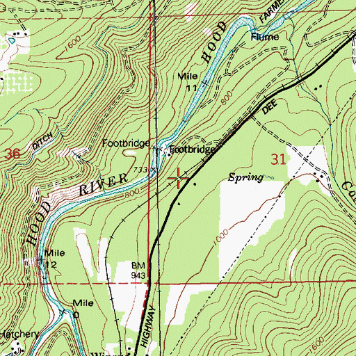 Topographic Map of Holstein (historical), OR
