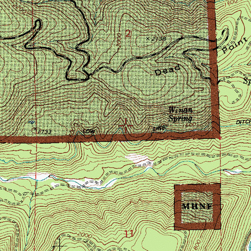 Topographic Map of Winan Spring, OR