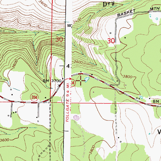 Topographic Map of Weston Pond, OR