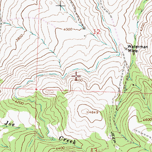 Topographic Map of Erickson Ditch, OR