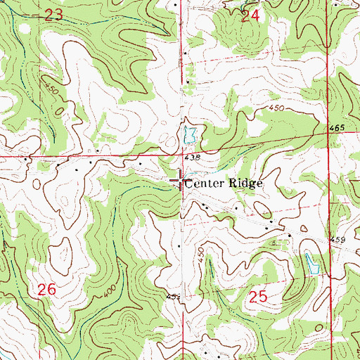 Topographic Map of Center Ridge, AL