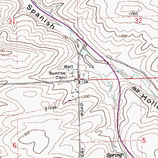 Topographic Map of Wasco Methodist Cemetery, OR