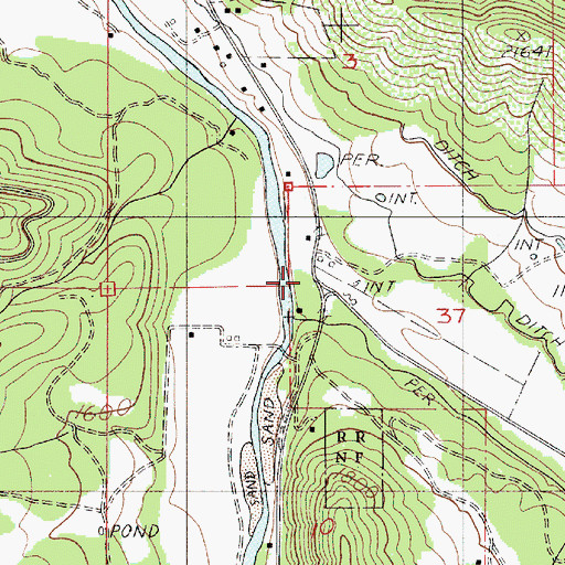 Topographic Map of Cameron (historical), OR