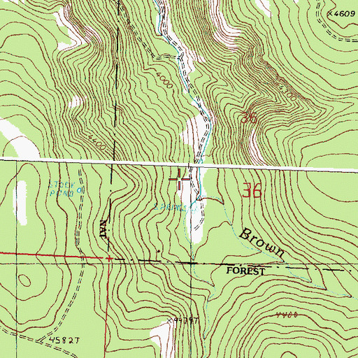 Topographic Map of Crawford Creek, OR