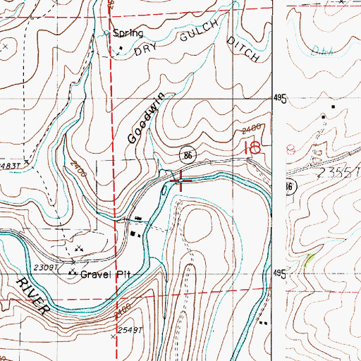 Topographic Map of Goodwin Gulch, OR