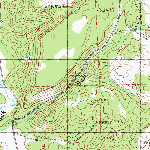 Topographic Map of Home Hollow Creek, OR
