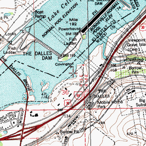 Topographic Map of Seufert County Park, OR