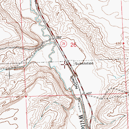 Topographic Map of Rhea (historical), OR